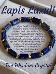 疗愈水晶手链：紫水晶、玫瑰石英、青金石、虎眼石、黄水晶、电气石、保护手链、爱情手链 - 青金石 - 查看 13