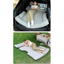 Premium Gray/Black Skin-Friendly Foldable SUV Trunk Inflatable Car Bed, Ideal For Travel, Outdoor Camping & Beach Trips - [Mẫu xe SUV đa dụng] Sọc thẳng màu xám (cho cốp xe) - Xem 6