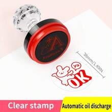 1 个优秀教师印章 - 适合学校和办公室使用的趣味印章、课堂评分印章（红色墨水）