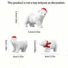 Pequeño regalo de Navidad, ornamento de paisaje micro de musgo con oso polar ártico, decoración de animal oso blanco