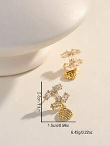 18K Gold Plated Teardrop Earrings, Elegant & Cute, Suitable For Daily Wear And Gatherings - Gold - View 4
