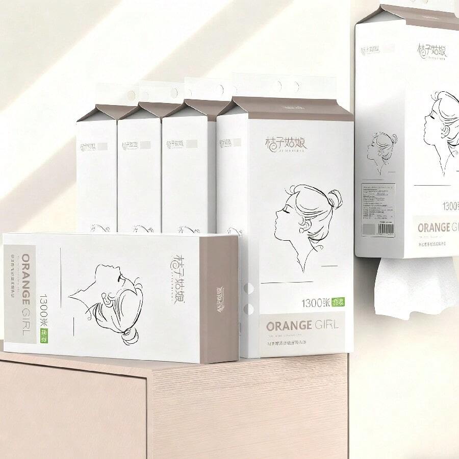 1 Pack Orange Girl Hanging Tissue Paper, 1300 Sheets Hanging Tissue Paper - Multicolor - View 1