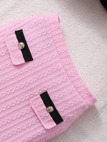 Spring & Autumn Elegant Bow Collar Long Sleeve Top & Skirt 2-Piece Set, Suitable For Casual Outings, Teens