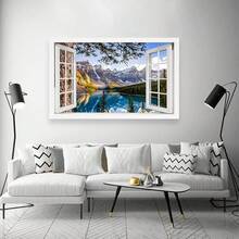 La revolución del lienzo |       Impresión de Pintura Decorativa en Lienzo |       ventana |       Árbol del lago glaciar Perry |       Disponible en diferentes tamaños |       Decoración de interiores |       Pintura Minimalista Moderna |       Adecuado para Sala de Estar, Comedor, Dormitorio, Oficina, Cocina Cuadro (Rectangular, 60 x 40 cm) - Rectangular - Ver 8