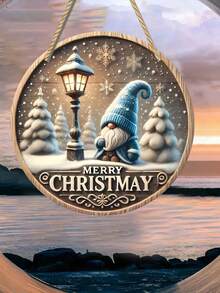 1pc Christmas Gnome 2D Flat Acrylic Window Hanging Decor, Vibrant Graphic Design - Durable Indoor/Outdoor Decoration For Garden, Porch, Bedroom, Office, Exquisite Details, Suitable For Various Holiday Gifts