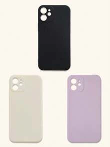 3pcs Minimalist Solid Color Phone Cases, Elegant, Simple, Black, Beige, Purple Phone Cases, Affordable Price, Suitable For All Ages And Genders, Compatible With IPhone & Galaxy, Case Compatible With Iphone 17 Pro Max, Covers, Cute Phone Case, Phone 11/12/13/13 Pro Max/14/14 Pro Max/15/15 Pro Max/16/16 Pro Max, Galaxy - Multicolor - View 41