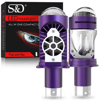  S&D H4 LED-projektorlins 30000LM 80W strålkastarlampor Canbus Turbo Billampa Högt Lågt Ljus 12V 6000K Biltillbehör