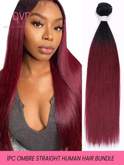 QVR 100% Real Human Hair Bundles Yaki Straight Virgin Remy Human Hair Weave 12 To 18 Inches Weft Sew In Human Hair Extensions 95g Per Piece