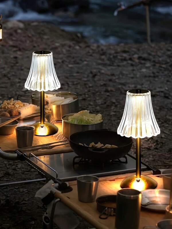 1pc/2pcs Adjustable LED Desk Lamp, Geometric Table Lighting With 3-Level Dimmable USB Charging Touch Sensor, Brushed Light, Indoor Bedside Ambient Lighting, Suitable For Bedroom, Holiday And Sports Theme