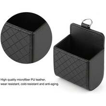 Yosoo Coche Auto Respaldo Interior Aire Ventilación Celular Organizador bolsa bolsa caja almacenamiento ordenado moneda bolso estuche con gancho (negro) - Negro - Ver 7