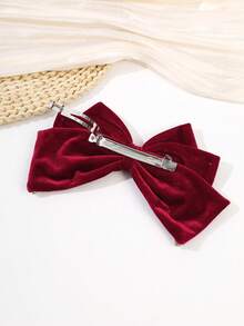 1pc French Rhinestone Bow Heart Shaped Spring Hair Clip, Elegant Solid Color Spring Clamp Hair Accessory, Claw Clips, Hair Slide, Hair Barrettes