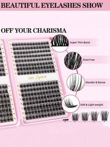 New 384pcs Individual Lashes Eyelash Book Clusters Extensions False Eyelash DIY At Home Cluster Eyelash Extensions Makeup Lash Clusters,Eye Lash Clusters,Individual Eyelashes,Lashes,Fake Lashes. !! !Random Style.