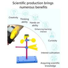 1 pieza Medidor de dirección del viento DIY - Un proyecto científico sencillo para niños - Kit de manualidades DIY - Experimento científico - Paquete de materiales hechos a mano - Creación científica - Mejora las habilidades prácticas - Material ABS - Diseño ligero - Fácil instalación - Adecuado para actividades familiares, actividades al aire libre, actividades en el hogar - Decoración de arte de jardín - Artículo decorativo para el techo