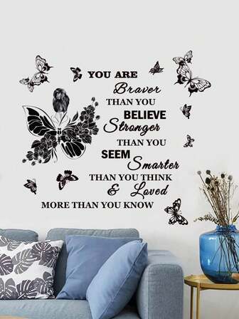 1PC Removable PVC Wall Decals – [Blue Flower Bird, Blue Vase, Heart Tree, English Girl]Self-Adhesive Waterproof Wall Stickers For Home Decor, Room Decor, Wall Decor, And Kitchen – Easy To Apply, Ideal For Living Room, Bedroom, Or Office