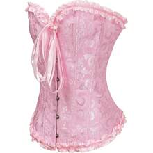 Women's Waist Cincher Bustier Boned Corset With  Design In 2025 - Pink - View 2
