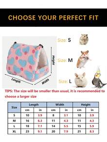 1 件随机颜色迷你心形/海星图案温暖毛绒防风仓鼠窝睡袋吊床适合小型宠物，秋冬季