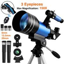 EZIFY New Telescope Monocular, Astronomical Telecope For Adults High Powered, Max Magnification 150X, 70mm Aperture, 3 Eyepieces And 2 Barlow Lens, Portable Telescope For Hunting And Camping, Ideal Chirstmas Gift, Birthday Gift - F30070M Blue - View 13