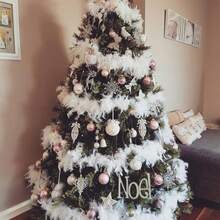 Plumas blancas boa 6.6 pies de largo y suaves plumas suaves disfraces de boa para fiestas, festivales, orgullo, blanco - 1 - Ver 5