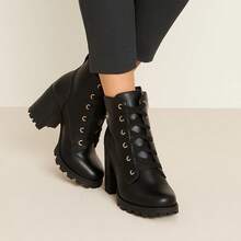 Women Mid-Calf Boots - 黑色 - 查看 1