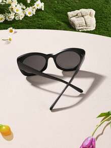 1 pièce Lunettes de mode en acrylique rose pour garçons et filles de 9 à 14 ans, monture œil de chat minimaliste décontractée d'automne de haute qualité pour la décoration vestimentaire et l'usage quotidien