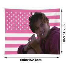1pc Conrad Fisher Flag Christopher Briney Merch Dorm Room Essentials Pink American Flag Celebrity Hanging Wall Tapestry Art For Bedroom Livingroom - Pink - View 10