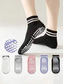 3/5 Pairs Yoga Socks, Ankle Length Socks For Indoor Yoga, Dance, Pilates, Exercise, Trampoline, Running