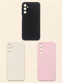 Bộ 3 ốp lưng điện thoại silicon màu trắng hồng đen đơn giản dễ thương, tương thích với iPhone 17 Pro Max & Galaxy, bảo vệ điện thoại, quà tặng sinh nhật mùa xuân, quà tặng chuyên nghiệp cho văn phòng. - Nhiều màu - Xem 43