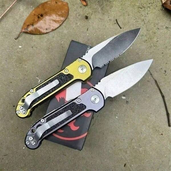 Gray / Green LUDT Gen III Folding Pocket Knife EDC D2 Blade Aluminum Handle Camping Outdoor Utility Multi-Purpose Tools