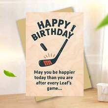 Une carte d'anniversaire humoristique pour les fans des Maple Leafs, parfaite comme cadeau unique pour les amis et la famille qui aiment les sports. Célébrez avec une touche d'humour inspirée des matchs des Leafs