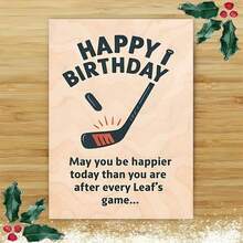 Une carte d'anniversaire humoristique pour les fans des Maple Leafs, parfaite comme cadeau unique pour les amis et la famille qui aiment les sports. Célébrez avec une touche d'humour inspirée des matchs des Leafs