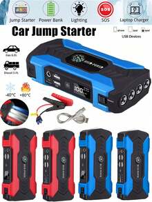 Compact & Portable Car Jump Starter With LED Flashlight - Auto Battery Booster, Fast Charging, Emergency Jump Start, Multi-Device Compatible With Cars, Motorcycles, Trucks, SUVs, Essential Companion For Outdoor Use - Multicolor - View 5