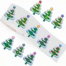 Autocollants d'arbre de Noël holographique, autocollants de récompense pour enfants, autocollants de sceau laser