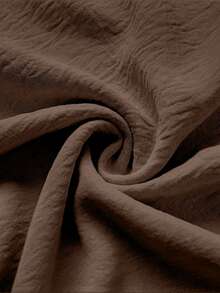 2pcs Abaya Set: Long Sleeve Shirt Top And Wide Leg Pants, Elegant And Comfortable For Home And Daily Wear - Brown - View 5