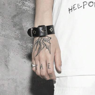 1 Stück Vintage Dunkel Stil Ketten Armband, Punk verstellbare Gürtelschnalle Armband geeignet für 10 Anlässe, Unisex Accessoire Dekoration für Herbst/Winter