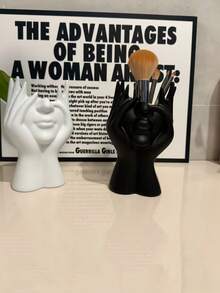 1pc Creative Human Body Painting Design Multi-Functional Desk Organizer Pen Holder Makeup Brush Holder Decorative Item - Multicolor - View 3