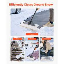 Snow Pusher Shovel, 24 In Wide Outdoor Snowplow Shovel With Ergonomic Grip, HDPE Plastic Blade, Winter Shovels With Segmented Handle, Portable Snow Removal Tool For Driveway Garden Camping - 20-25inch - View 6