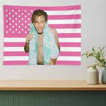 1pc Conrad Fisher Flag Christopher Briney Merch Dorm Room Essentials Pink American Flag Celebrity Hanging Wall Tapestry Art For Bedroom Livingroom - Pink - View 5