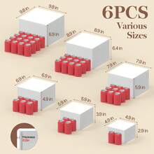 6 PCS Buffet Risers, Large Food Risers For Buffet Table, Display Stand Shelf For Party, Catering, Jewelry & Collectibles, White Plastic Nesting Boxes For Food Display - 白色 - 查看 3