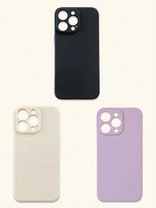 3pcs Minimalist Solid Color Phone Cases, Elegant, Simple, Black, Beige, Purple Phone Cases, Affordable Price, Suitable For All Ages And Genders, Compatible With IPhone & Galaxy, Case Compatible With Iphone 17 Pro Max, Covers, Cute Phone Case, Phone 11/12/13/13 Pro Max/14/14 Pro Max/15/15 Pro Max/16/16 Pro Max, Galaxy - Multicolor - View 51