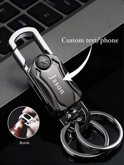 1pc Custom Bottle Opener Keychain - Anti-Lost Car Keychain, Car Keychain Clip, Gift Accessories Casual, Ideal Gift For Beer, Groomsmen, Father's Day, Mother's Day, Valentine's Day, Halloween, Christmas, Thanksgiving, New Year, Birthday,Durable,Engraved,Stainless,Colorful,Cute,Adorable,Funny,Kawaii,Y2K,Stylish,Unisex,Casual,Custom,Personalized,Unique,Customized,Ideal Gifts For Him,Ideal Gifts For Her,Her,Boyfriend,Girlfriend,Family,Friends