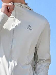 CAMEL CROWN Men's Knitted Hooded Lightweight Breathable Sun Protection Jacket, Moisture-Wicking, UV-Resistant, Quick-Drying, Thin Outerwear For Spring/Summer - Glacier Silver - View 2