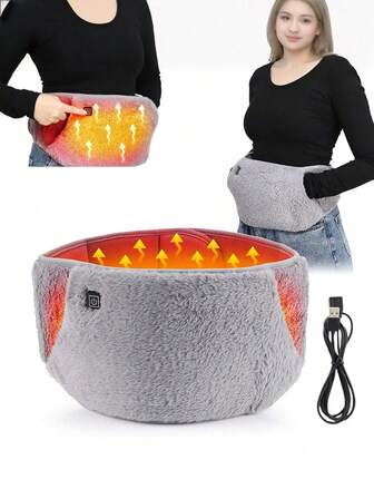 1个电热垫，带收纳袋的暖手宝，暖手带，可暖手、缓解痛经和关节疼痛，3档温度控制，冬季必备，圣诞礼物（USB供电）