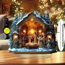 Placa de presépio de acrílico elegante com suporte - perfeita para decoração de mesa de escritório e sala de estar, presente de aniversário ou Natal, adequada para o Natal