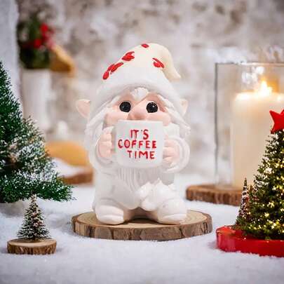 Gnome Coffee Theme Resin Ornament Christmas Home Decor Gift For Coffee Lovers Holiday Birthday