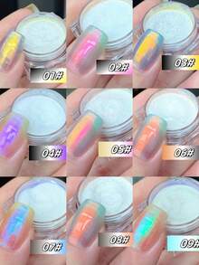 9 Colors/Set Mirror Effect Shiny Nail Powder Tins, High Quality Gradient Metallic Nail Art Decoration, Suitable For Women, Music Festivals, Pride Events, Nail Accessories, Festive Nail Art, Elegant Nail Design, Metallic Finishes