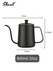 choxila 1pc 350ml/600ml Stainless Steel Pour Over Coffee Kettle With Lid, Coffee Pot Drip Coffee Making Tool