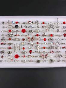 10/20 buc/lot Vintage Punk Gothic Halloween femei bărbați inele fluture păianjen trandafir craniu în formă de inimă stiluri petrecere de vacanță machiaj bal club de noapte bar cadouri pentru prieteni accesorii de purtare zilnică