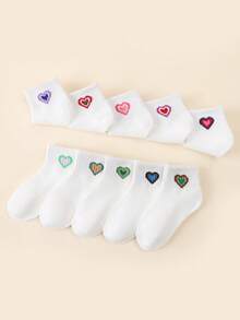10 Pairs Gradient Heart Soft Socks For Kids And Babies, Comfortable And Cute - Multicolor - View 8