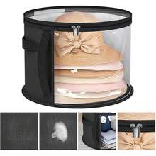 1pc/2pcs/3pcs Collapsible Round Brim Hat Storage Container, Travel Hat Organizer Box Bag For School School Accessories School Stuff - Black - View 4