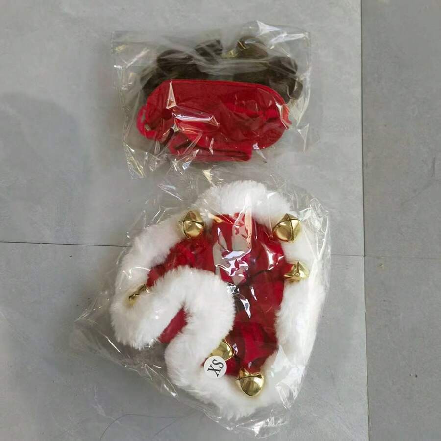 Festive Christmas/Holiday Neckwear For Dogs/Cats | Fun Stretchable Costume Accessory | Soft Collar With Bells Christmas Reindeer Dog Headband Puppy Xmas Antlers Headwear Holiday Pet Costume Accessory